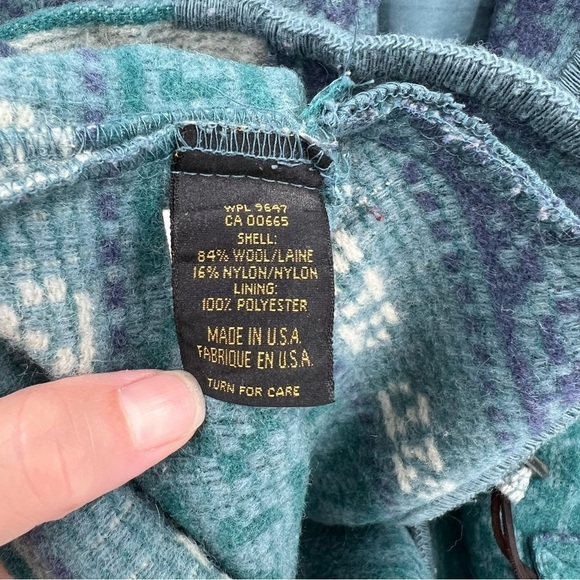 Eddie Bauer Vintage Blanket Wool Barn Toggle Shawl Collar Coat Size MP - Picture 13 of 14